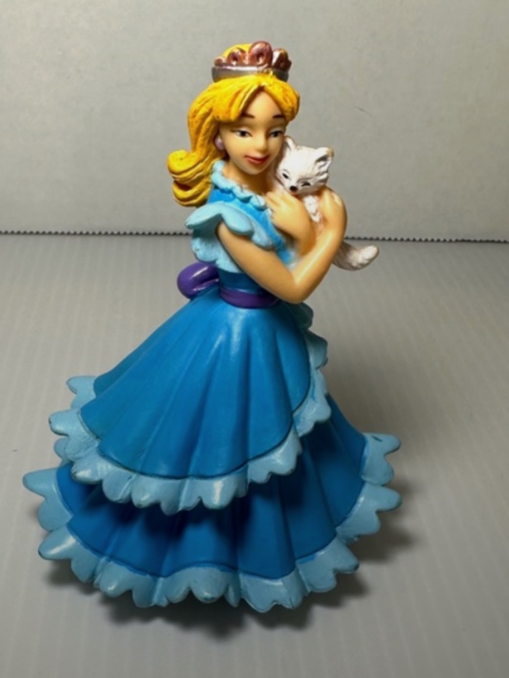 PAPO Enchanted World Princess Blue Dresss w/cat PVC Figurine Toy Figure RARE